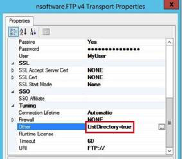 nsoftware. FTP v4 transport properties