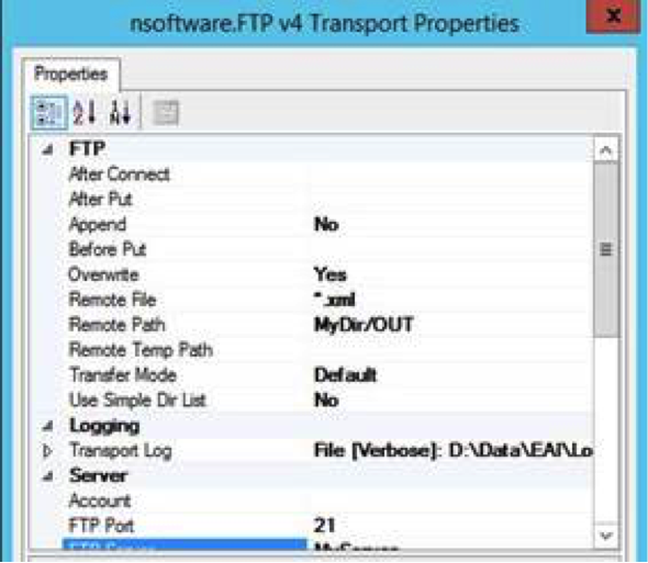 nsoftware.FTP v4 Transport Properties