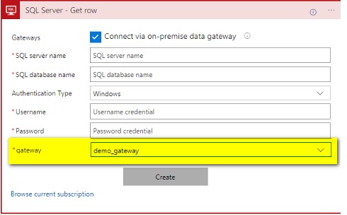 Utilisation la Connection Gateway sur une Logic App