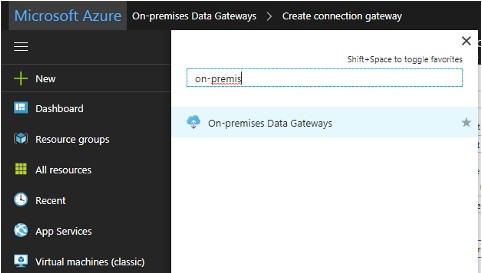 Configure Azure On-Premises Data Gateway sur Azure