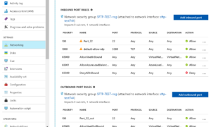 enable port 22 for Azure virtual machine