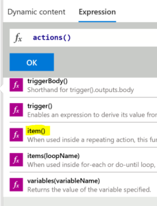 Azure logic for each item