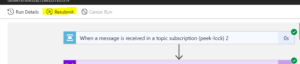 Azure logic app resubmit button