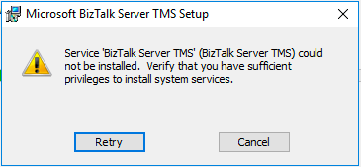 BizTalkTMS Error Message