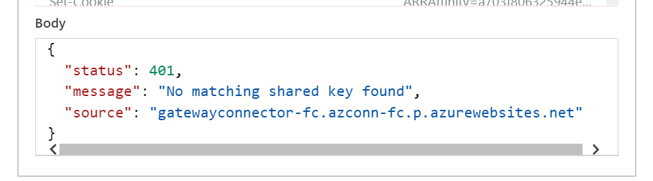 Passerelle de donnees locale No matching shared key found