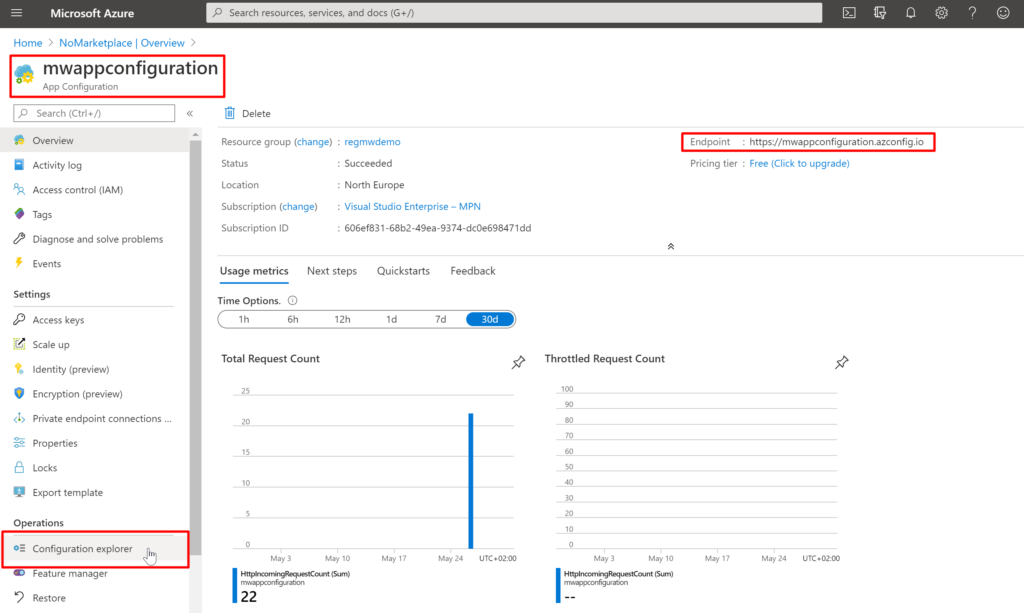 App Configuration EndPoint