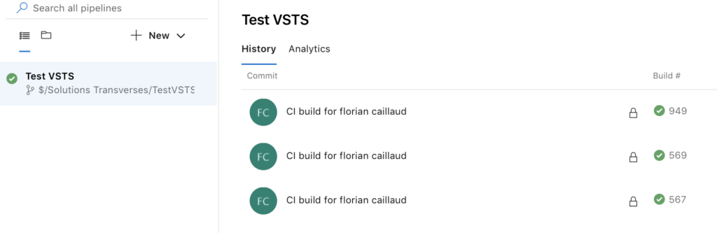 Build pipeline instances