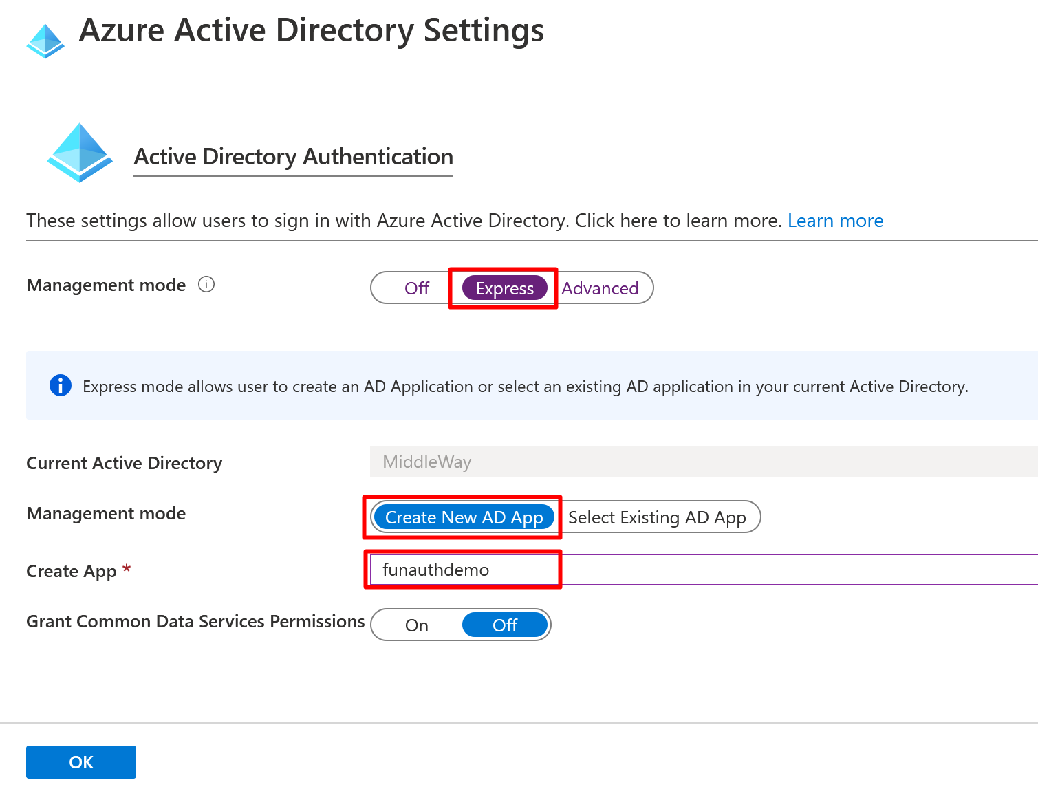 MiddleWay - AD user authentication with Azure function