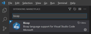 Bicep VS Code extension