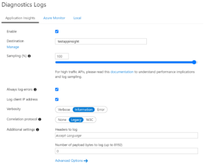 Diagnostics logs