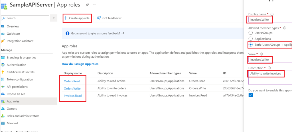 app registration app roles client credentials permission