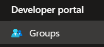 Menu des groupes dans le Dev Portal