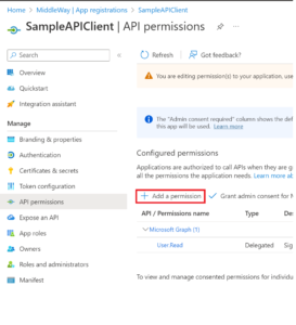 app registration add permissions