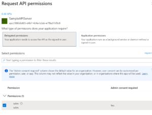 app registration delegated persmissions