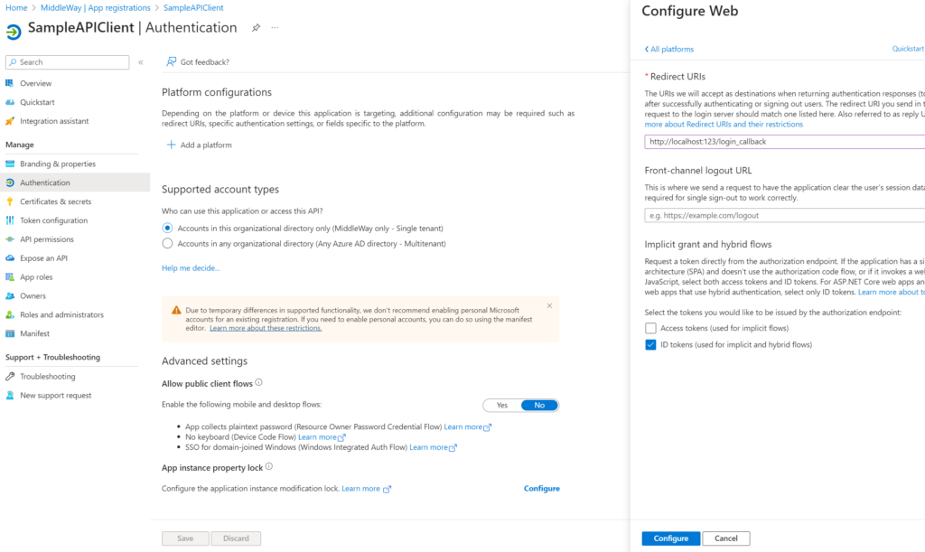 Redirect uri authorization code