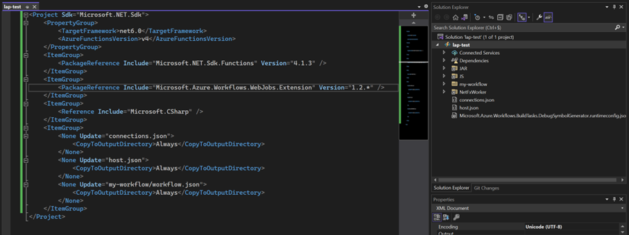 VS Code view of Logic App Standard