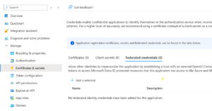 federated identity config
