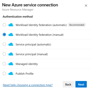 manual config service connection