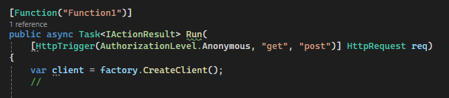 HttpClientFactory in Azure Function