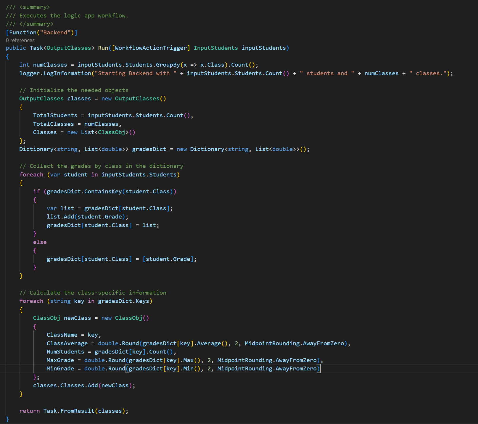 integrated .Net code in Logic App